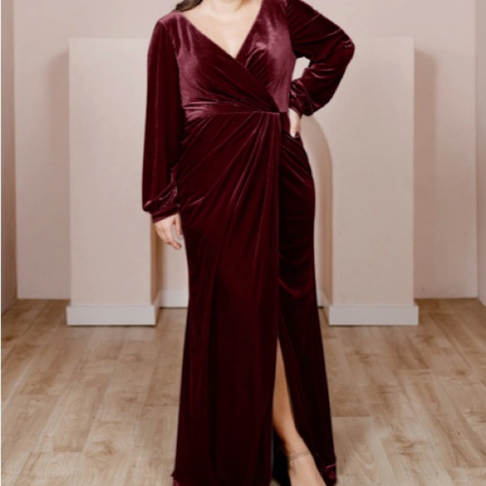 Revelry Burgundy Velvet Maxi Dress